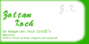 zoltan koch business card